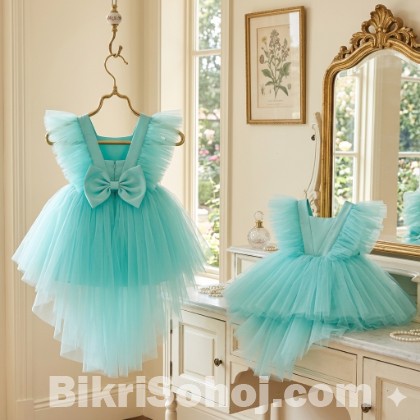 Baby Fluffy angel Dress Sky Blue